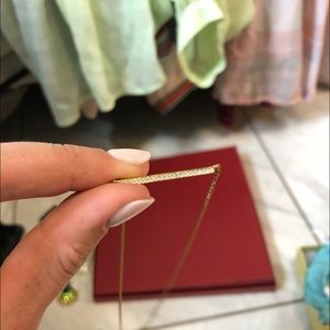 Gold bar fake diamond Nadre necklace